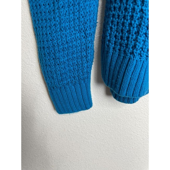 A.N.A Large Sweater Blue Knit Ribbed Pullover Long Sleeve Scoop Neck Stretch - Picture 4 of 9